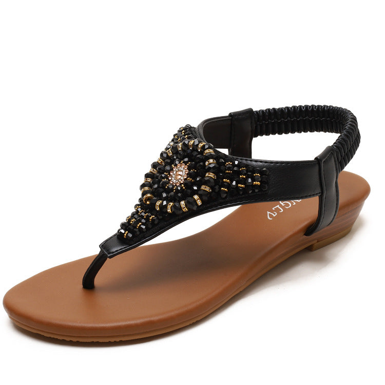 Women's Summer Flip-toe Rhinestone Fairy Style Simple Sandals