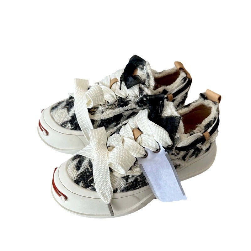 Spring Bow Tie Shallow Mouth Couple Rubber Band Canvas Shoes