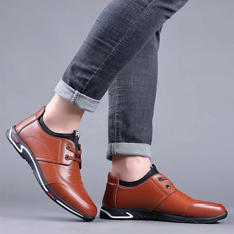 Men's Handmade Soft Bottom Comfortable Dress Low-top Leather Shoes