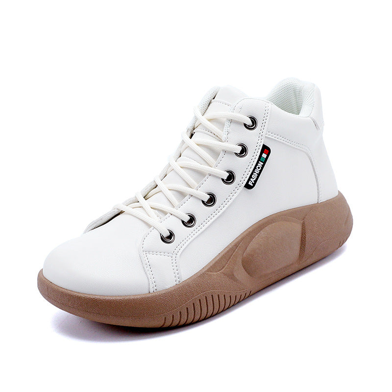 Women's High Top White Female All-matching Platform Casual Shoes