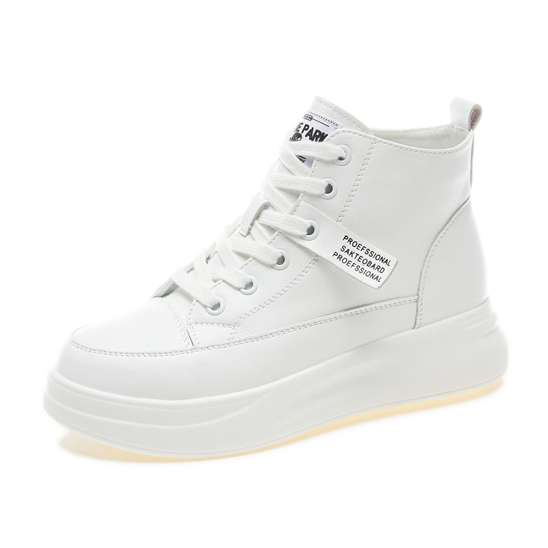 Women's Korean Style Platform White Sports Single Casual Shoes