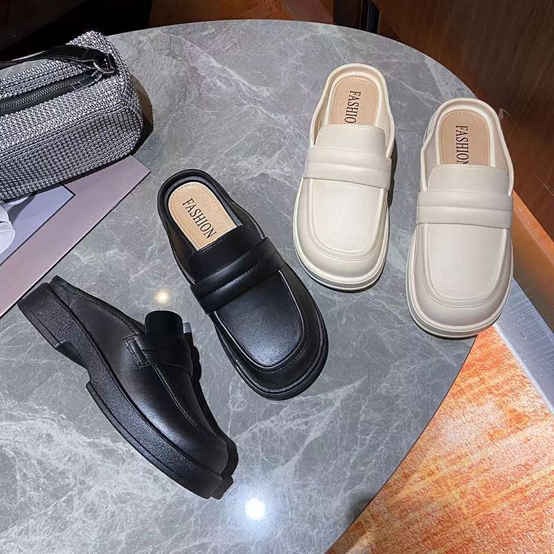 Women's Retro Platform Lazy Half Summer Fashion Outwear Loafers