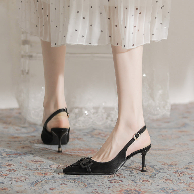 Women's Toe Stiletto Pointed-toe Fashion Horsebit Buckle Heels