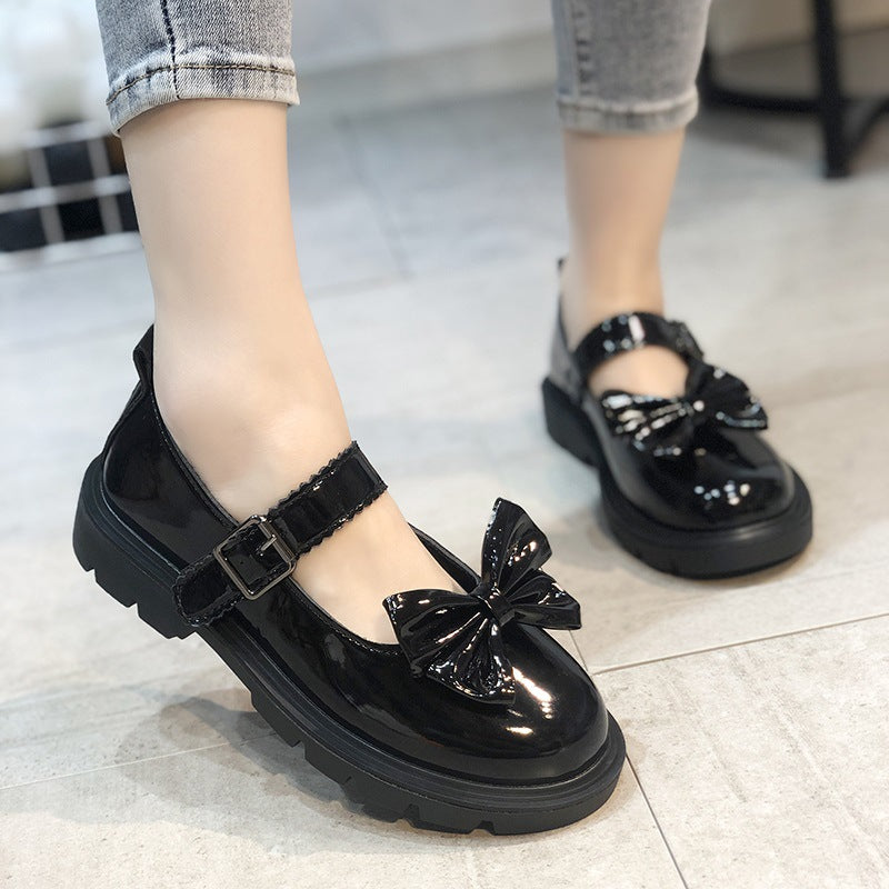 Women's Plus Black Uniform Fashion Bowknot Mary Women's Shoes