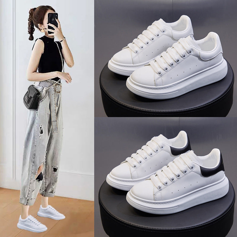 Couple's Mcqueen Blanc Femme Spring Board Toile Chaussures
