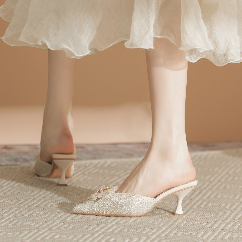Women's High Stiletto High-grade Niche Design Closed Toe Spring Heels