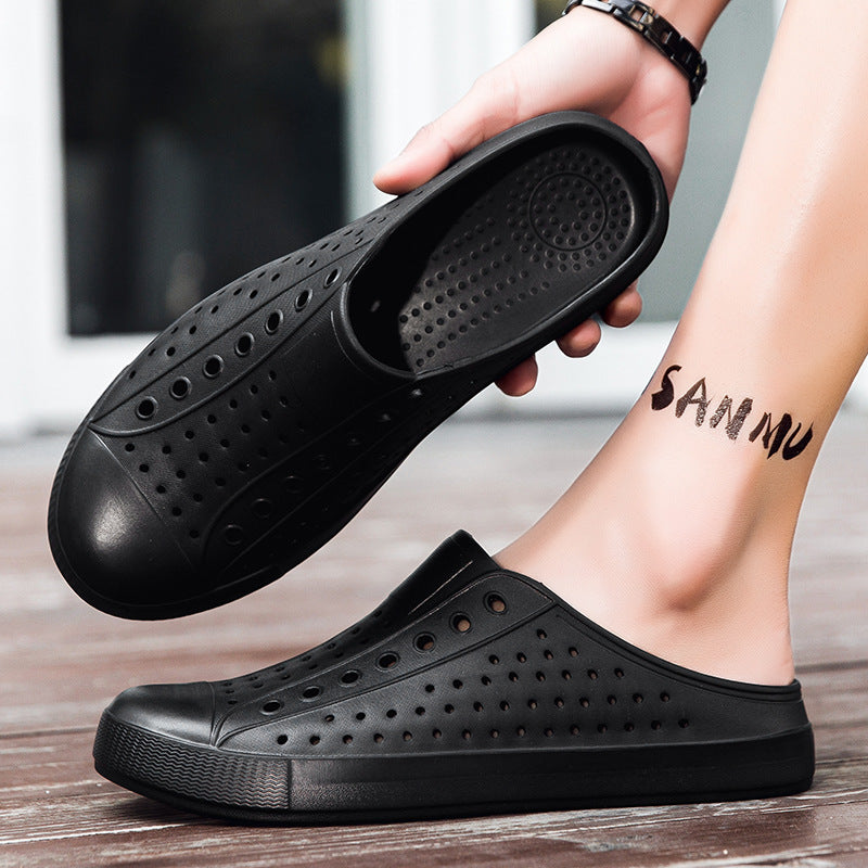 Summer Beach Hole Slip-on Waterproof Half Women's Shoes