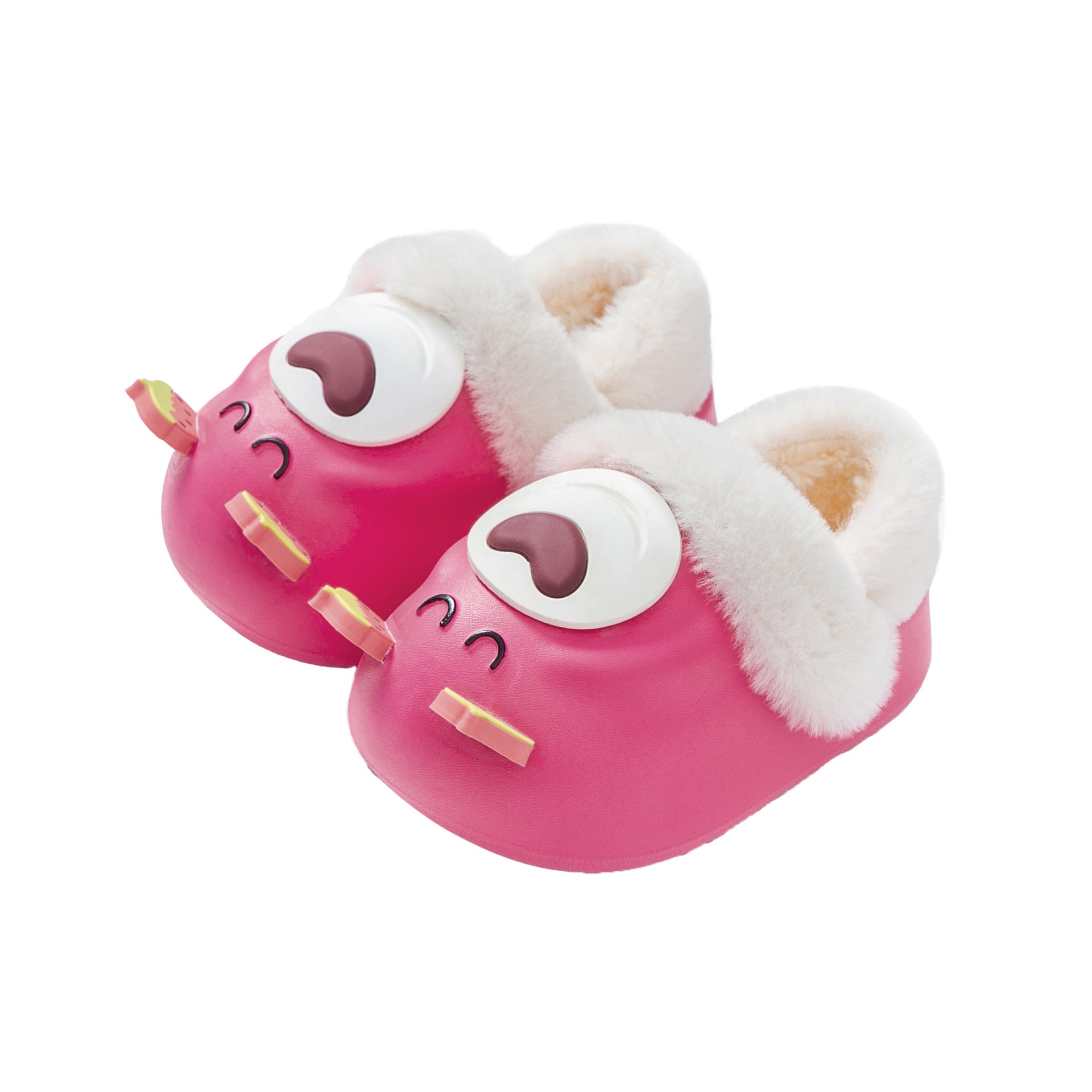 Chaussures en coton pour enfants avec dessin animé mignon ours fraise en peluche pour enfants