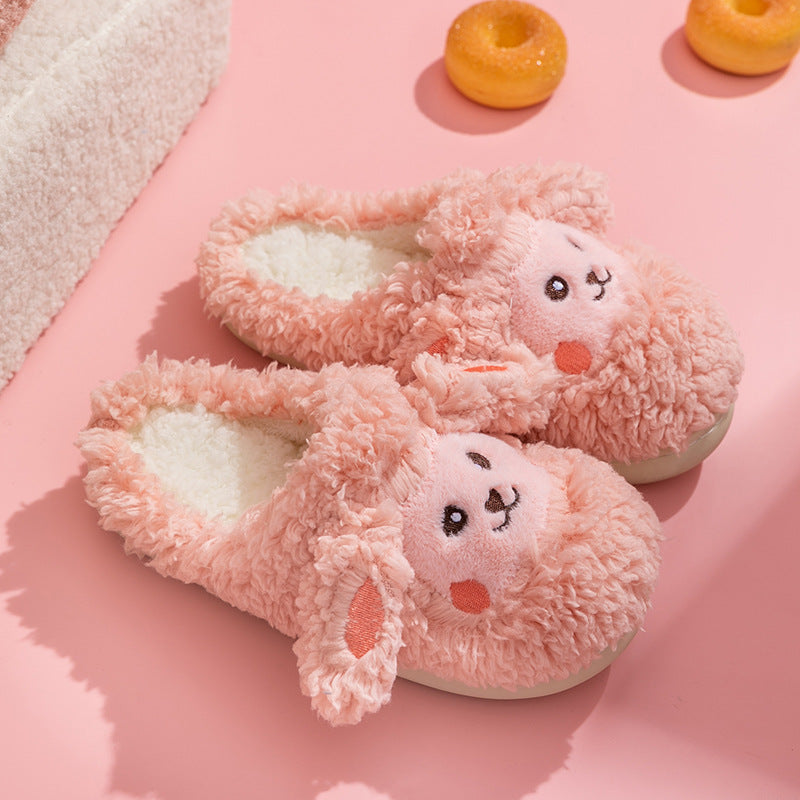 Women's Little Sheep Cotton Cute Cartoon Fluffy Slippers