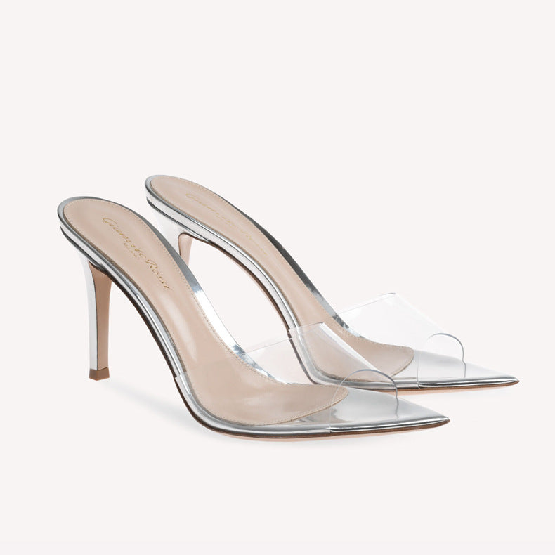 Transparent High Stiletto Pointed Slip-on Open Toe Fashion Heels