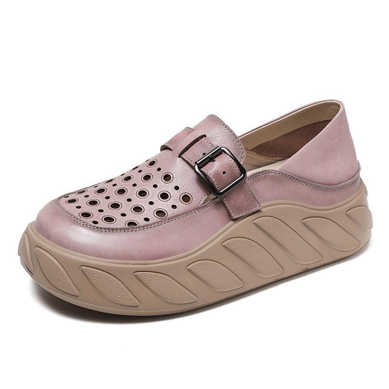 Women's Hollow-out Platform Height Increasing Perforated Lightweight Casual Shoes