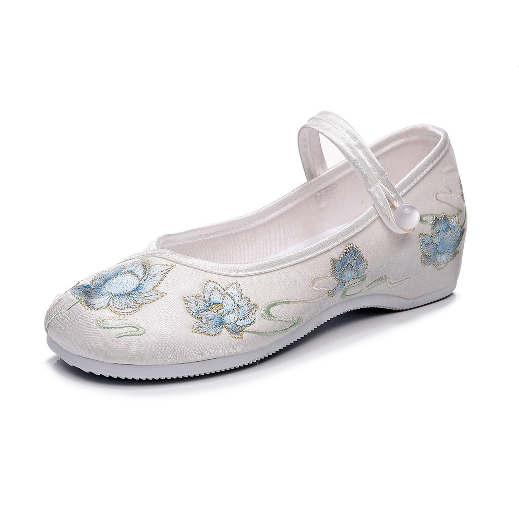 Zapatos de lona chinos bordados para mujer