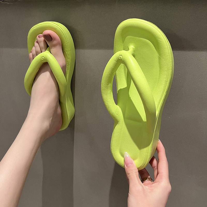 Women's Wedge Platform Flip-flops Non-slip Soft Bottom Beach Slippers