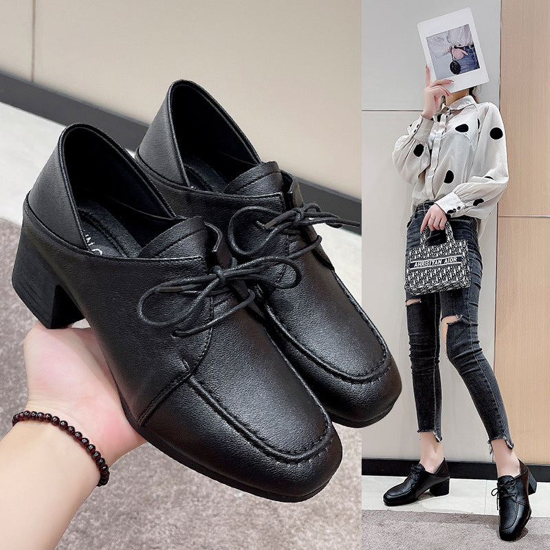 Women's Autumn Retro British Style Square Toe Women's Shoes