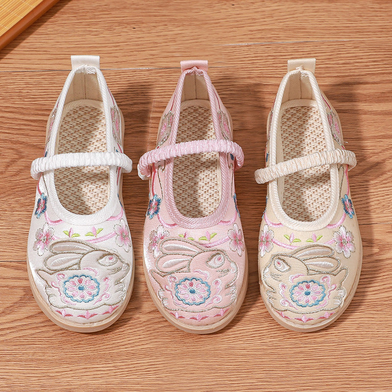 Children's Ancient Costume Embroidered Style Old Cloth Kid's Shoes