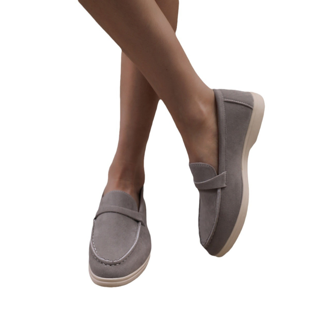 Damen Pedal Lazy Loafer mit matter Oberfläche und flacher Unterseite