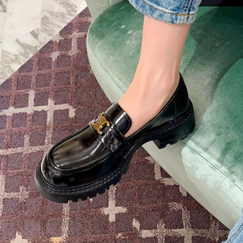 Women's Spring Slip-on British Style Retro Platform Loafers