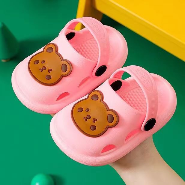 Children's Plastic Cartoon Bear Home Cute Hole Kid's Shoes