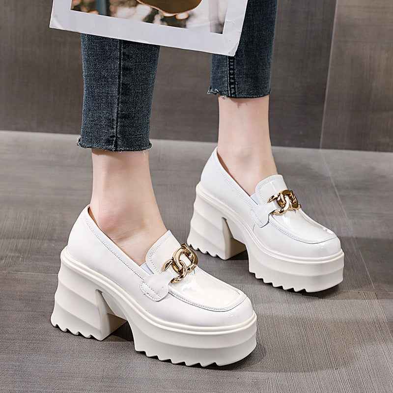 Women's Platform Small Height Increasing Spring Chunky Loafers