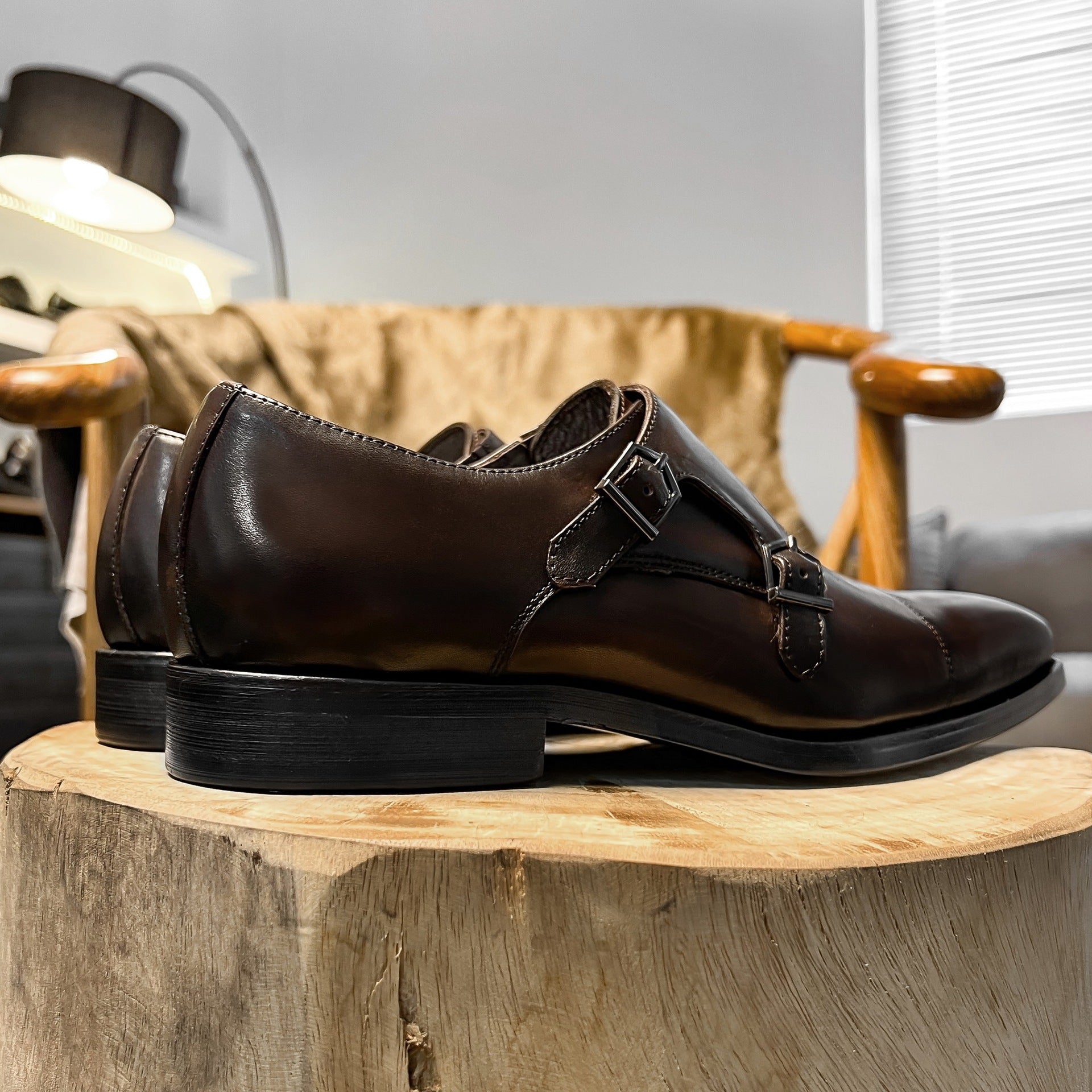 Zapatos de cuero de cuero de vaca coreanos de negocios formales para hombres