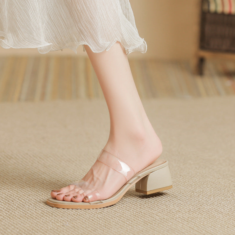 Women's Transparent Large Size Width Feet Fat Summer Fairy Sandals