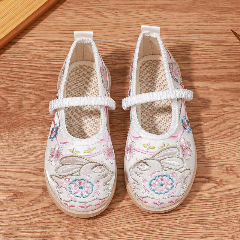 Children's Ancient Costume Embroidered Style Old Cloth Kid's Shoes