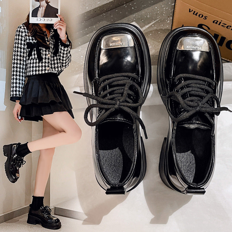 Women's Spring Platform Soft Bottom Lace Up Loafers