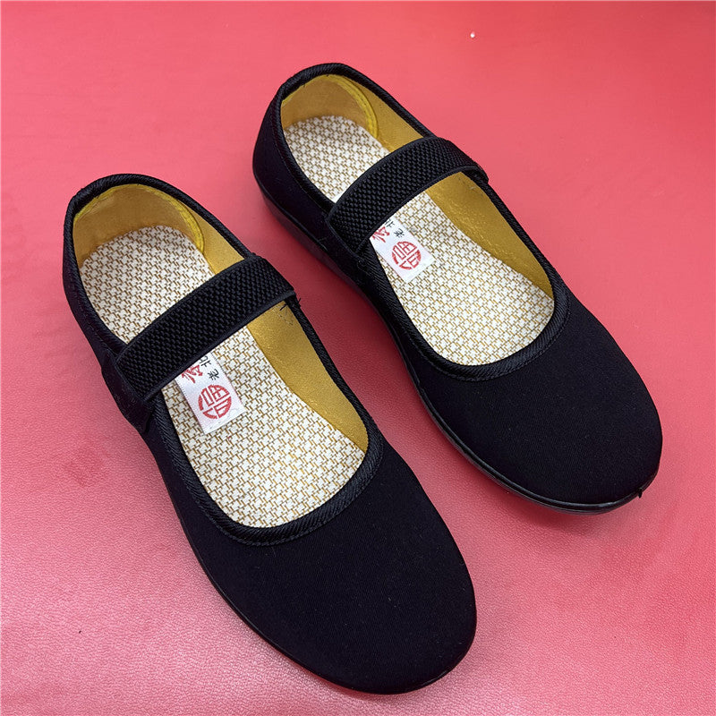 Vielseitige schwarze elastische Canvas-Schuhe für Damen