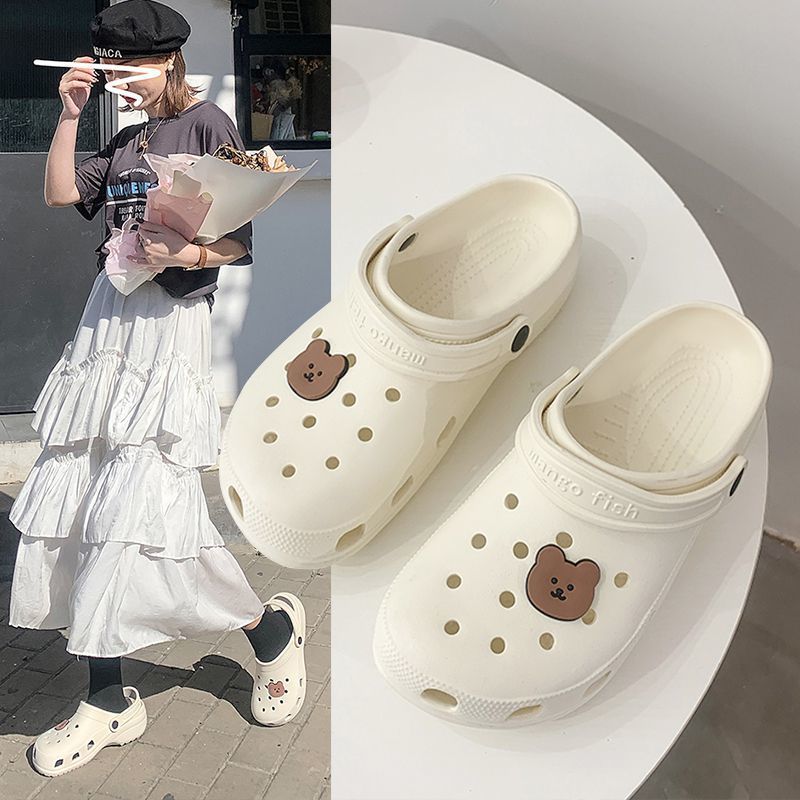 Chaussures d'extérieur à la mode pour femmes avec trou de dessin animé mignon