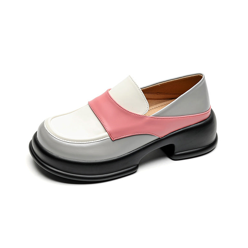 Women's Round Head British Style Slip-on Retro Loafers