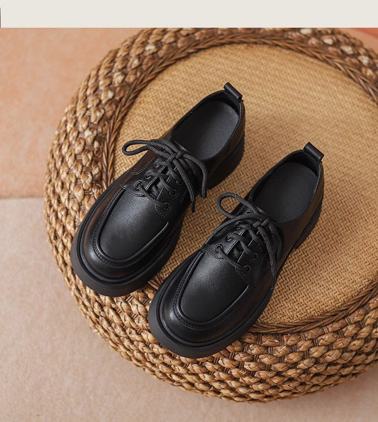 Black Soft Bottom Surface Pumps Thick-soled Loafers