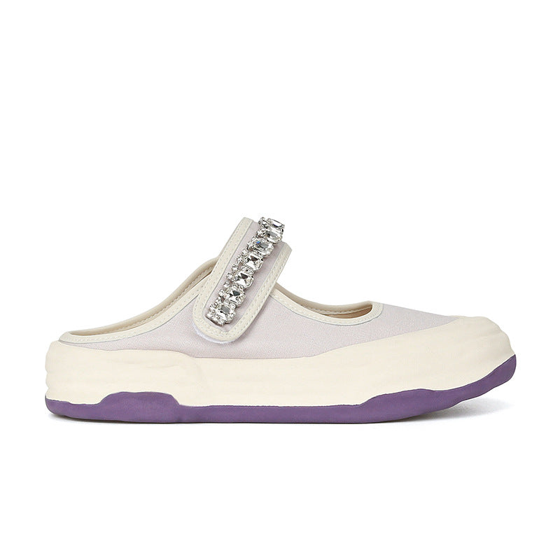 Women's Su Toe Cap Semi Outer Wear Summer Canvas Shoes