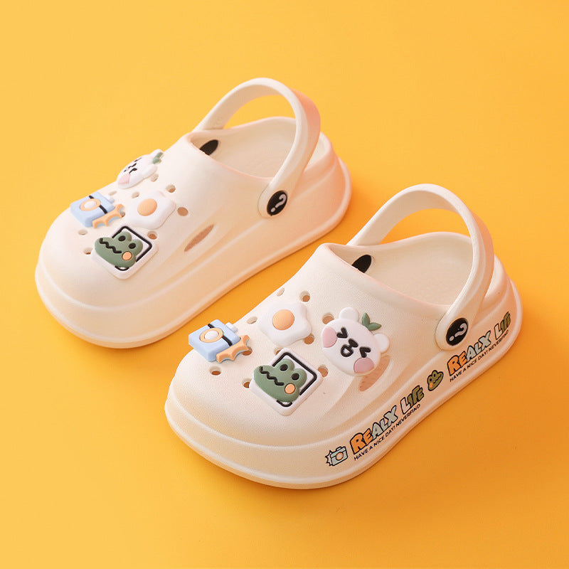 Children's Rabbit Cute Cartoon Labeling Big Hole Kid's Shoes