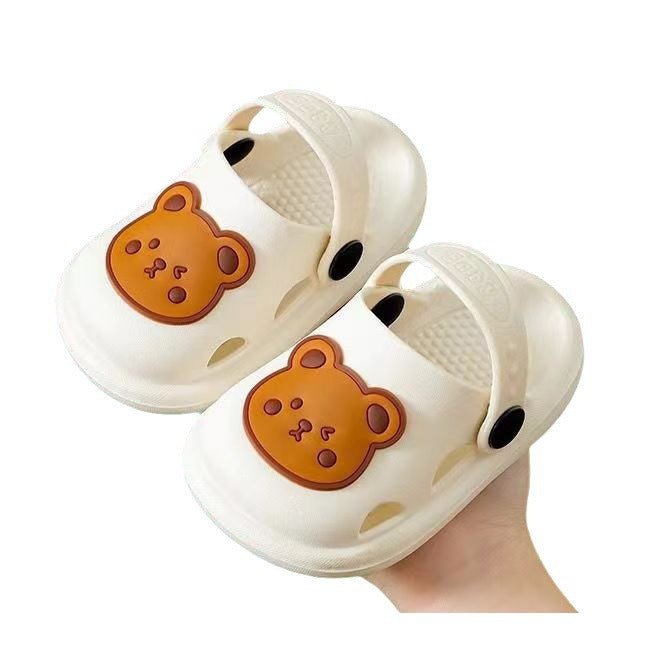 Children's Plastic Cartoon Bear Home Cute Hole Kid's Shoes