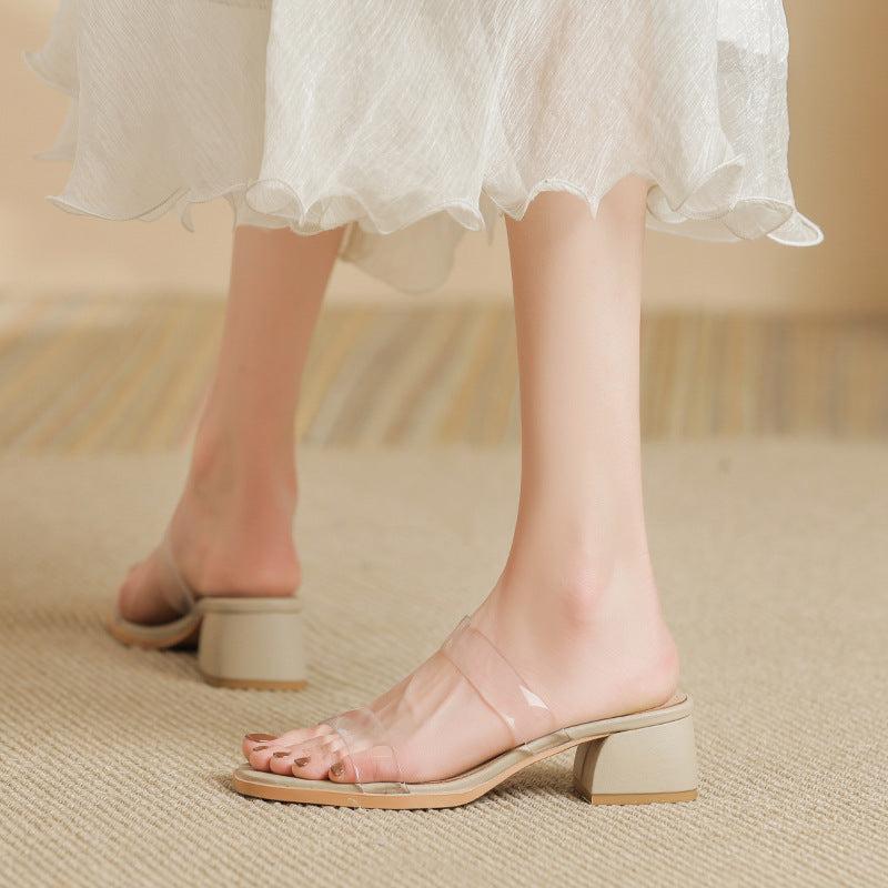 Women's Transparent Large Size Width Feet Fat Summer Fairy Sandals
