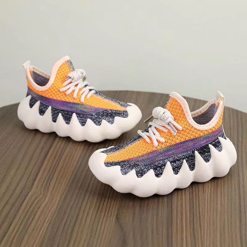 Children's Bottom Lightweight Fashion Octopus Flying Woven Sneakers