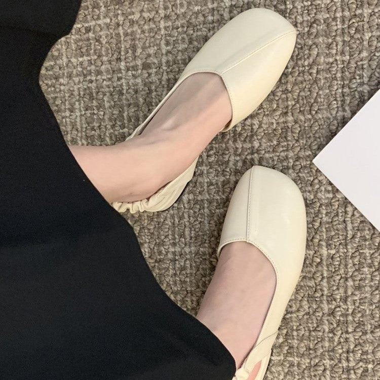 Chaussures plates et peu profondes pour femmes de style fée française Lei