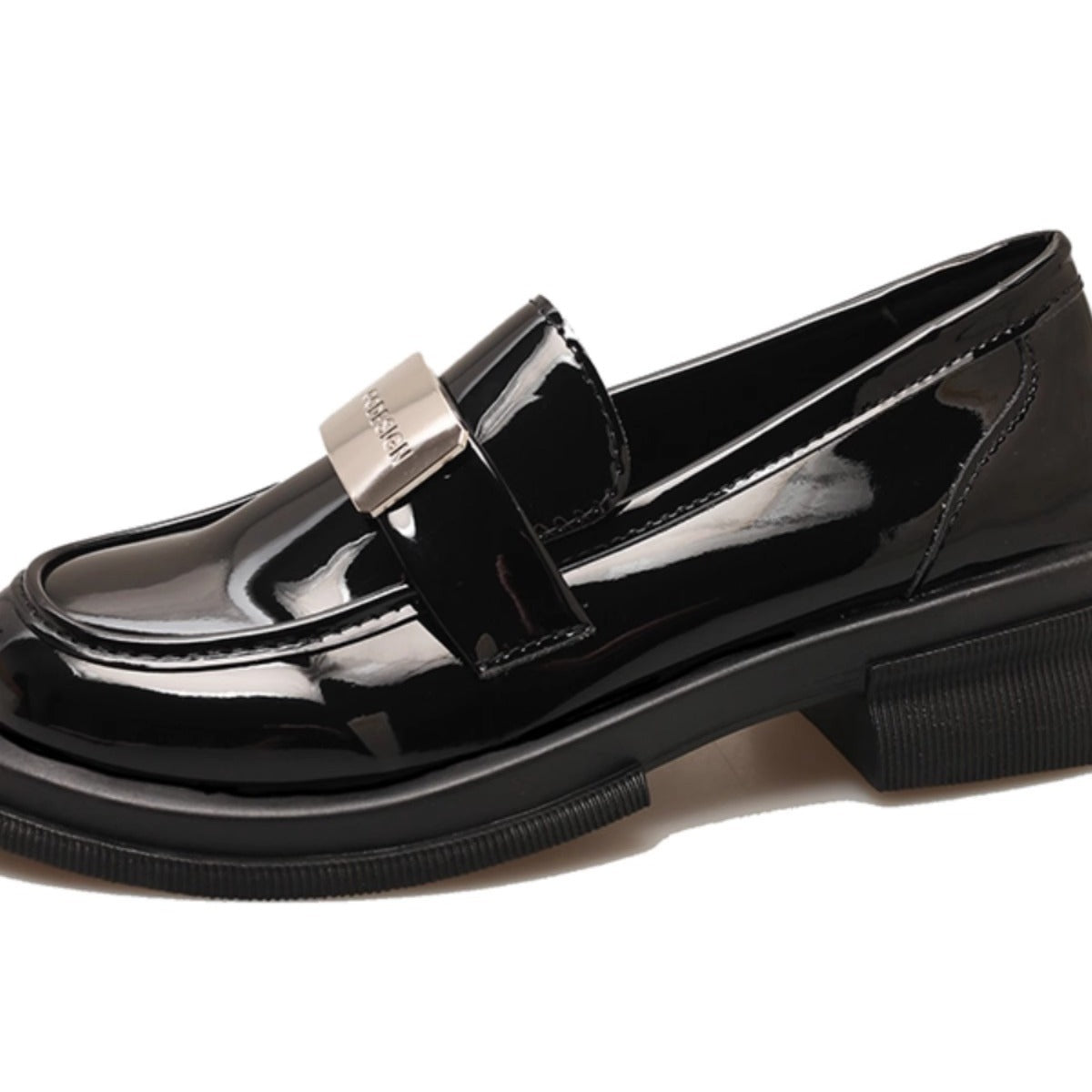 Schwarze Plateau-Loafer im britischen Stil für Damen im Herbststil