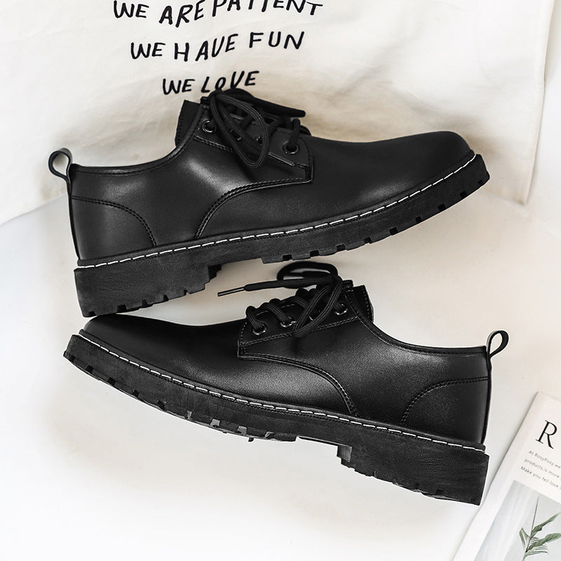 Chaussures en cuir d'affaires noires respirantes de style britannique pour hommes