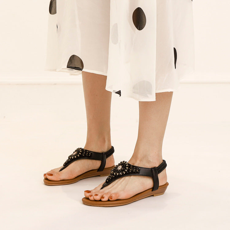 Women's Summer Flip-toe Rhinestone Fairy Style Simple Sandals