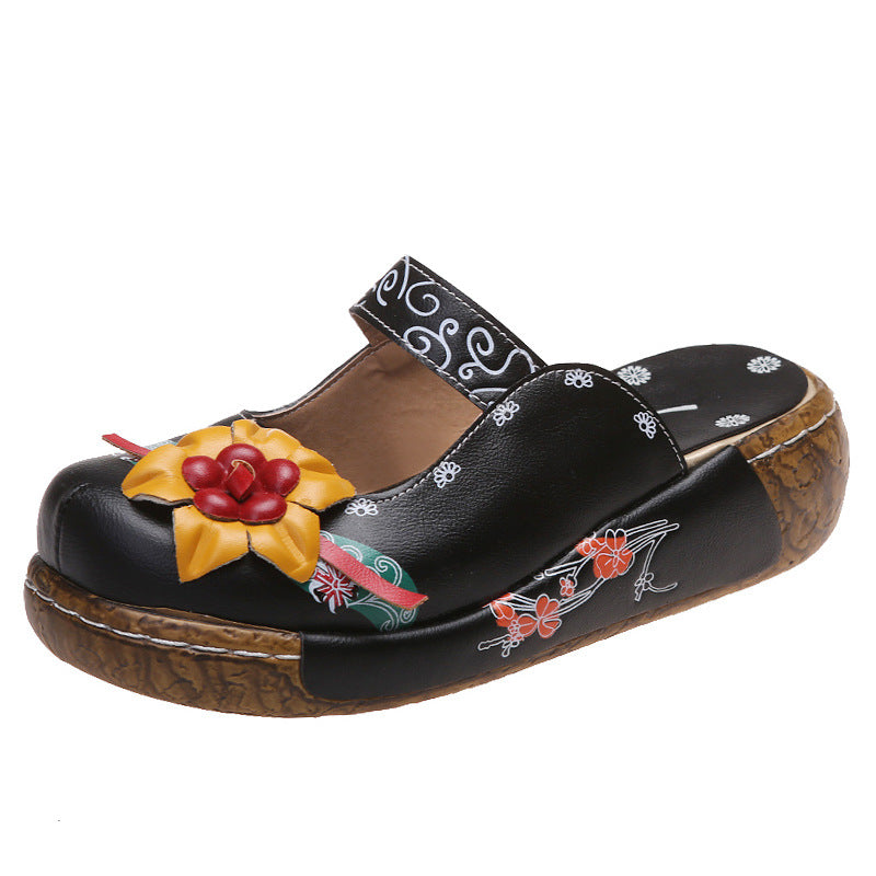 Women's Summer Ethnic Style Flower Handmade Platform Sandals