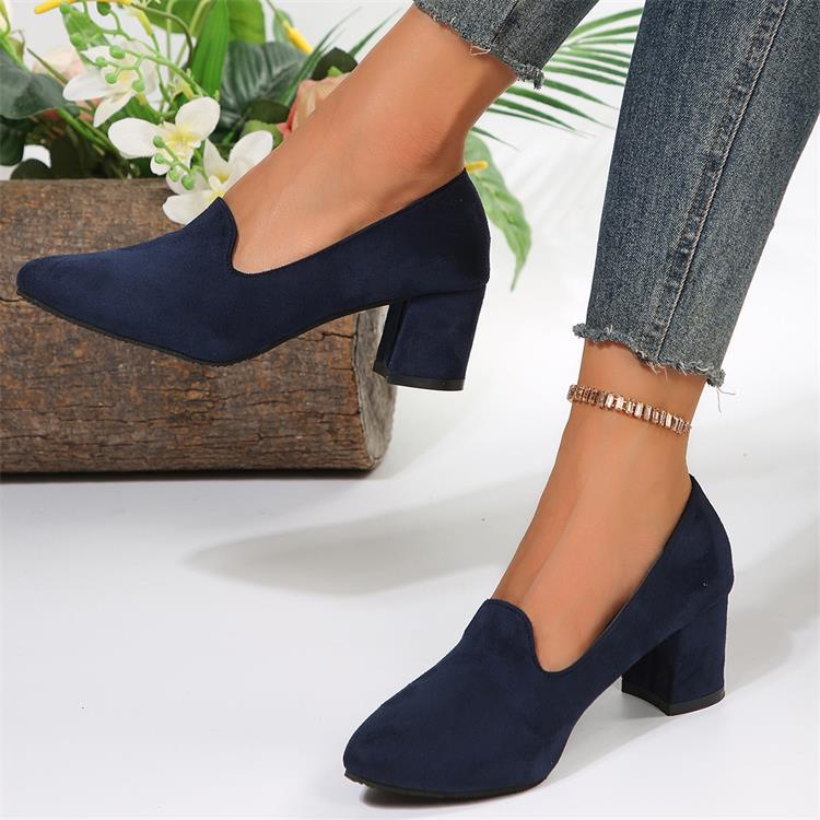 Women's Plus Size Suede High Autumn Chunky Casual Shoes