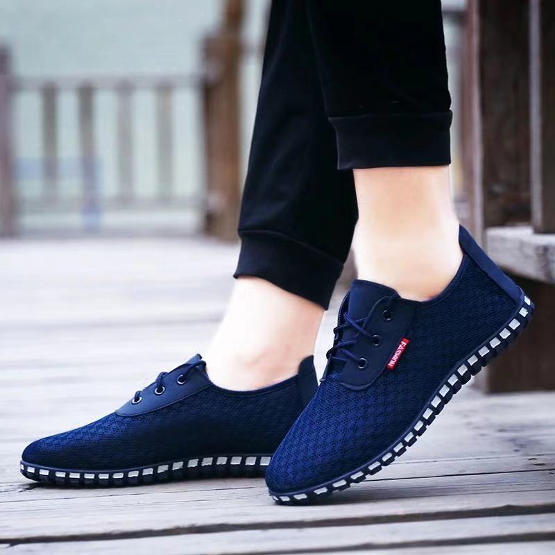 Zapatos de lona de estilo coreano cómodos transpirables de verano para hombres