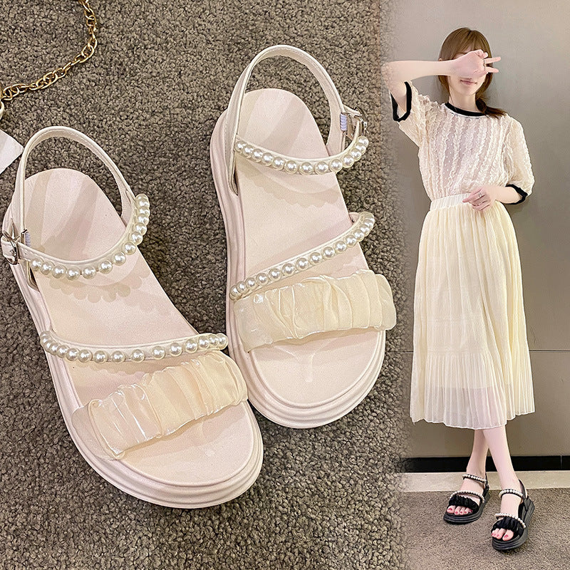 Women's Summer Korean Style Fairy Pearl Fashion Sandals