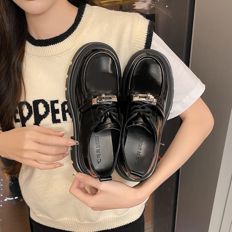 Women's Hot Thick Bottom Height Increasing Small Loafers