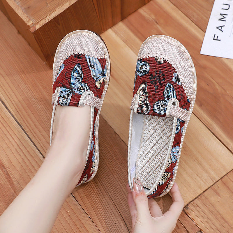 Women's National Style Cotton Linen Breathable Old Cloth Soft Canvas Shoes