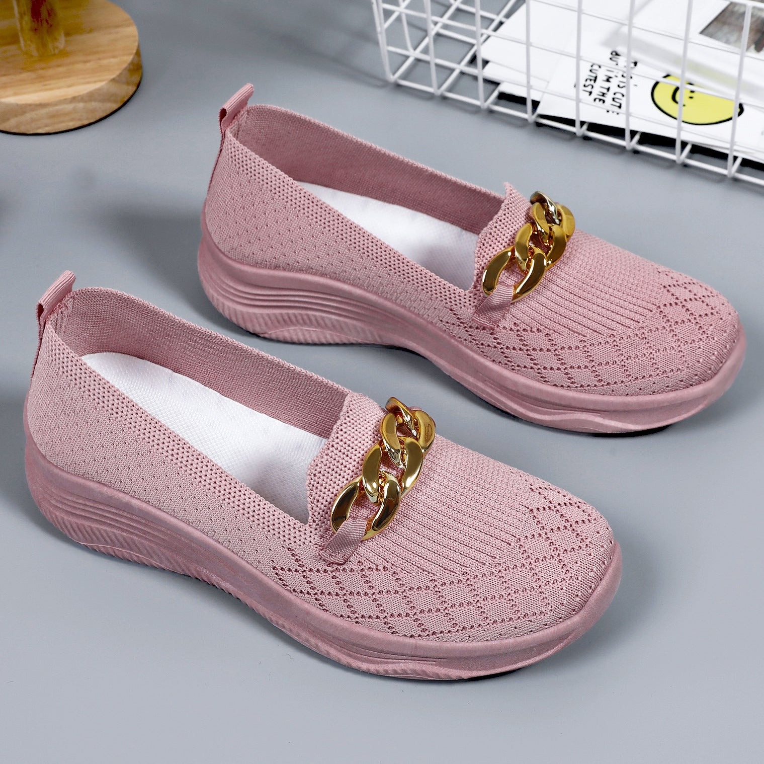 Atmungsaktive Plateau-Loafer im koreanischen Stil für den Frühling für Damen