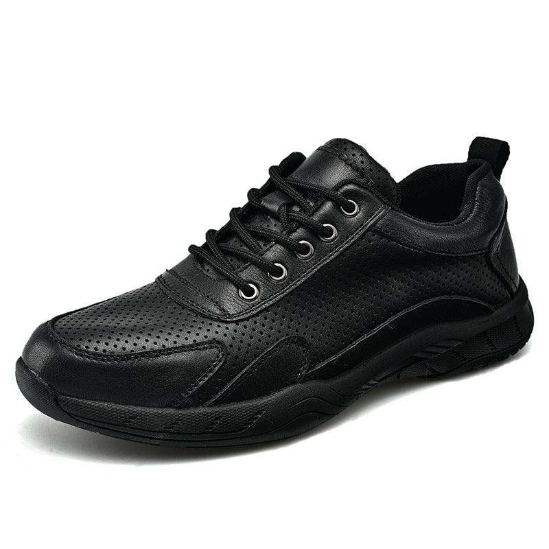 Men's Sports Soft Bottom Breathable Travel Hollow Leather Shoes