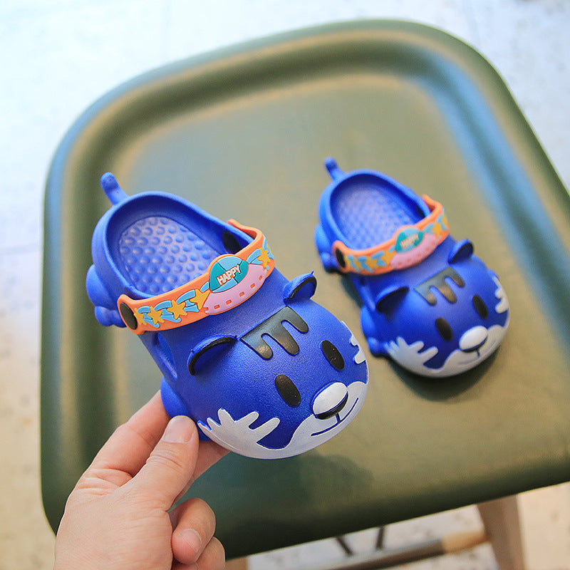 Children's Tiger Closed Toe Hole Cute Outdoor Sandals