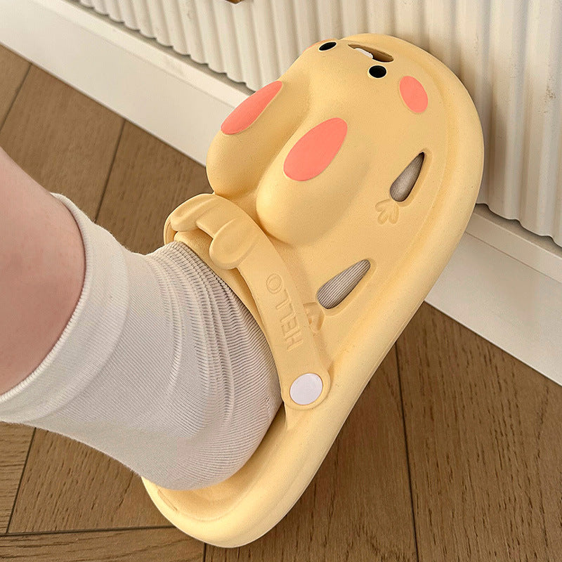 Sandales d'été pour enfants avec motif de lapin mignon et dessin animé de taille moyenne et grande